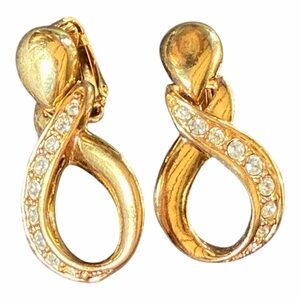 Avon Gold and Crystal Women's clip on Earrings